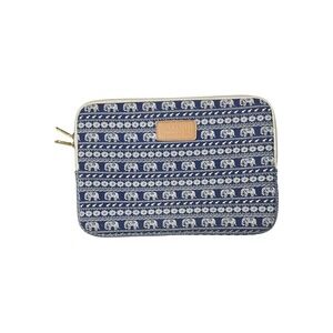 Kayond Blue Elephant Print Padded Laptop Sleeve Case 13-14 Inch Bohemian Canvas
